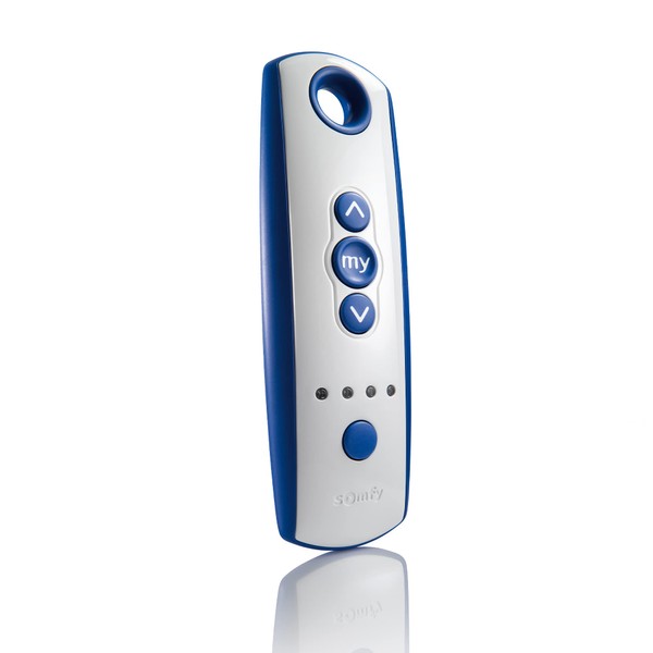 somfy Telis 4 RTS Patio Remote - 5 Channel - Replacement Handheld Remote - Perfect for Outdoor Blinds & Shades - Programmable My Function - Sleek Blue and Gray Finish #1810645