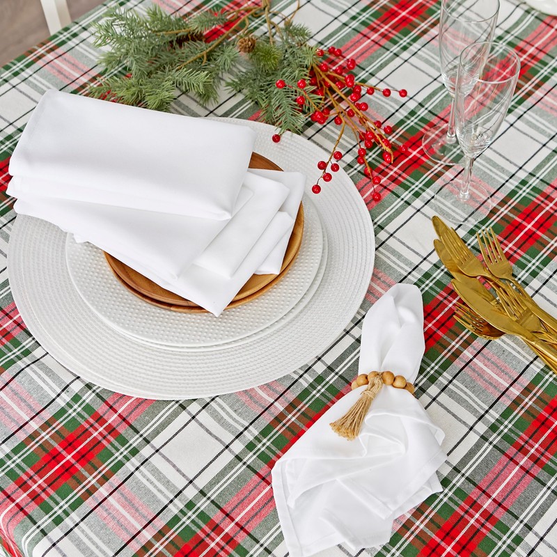 DII Wrinkle Resistant 20x20 Polyester Napkin, Pack of 6, White