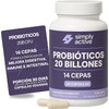 SIMPLY ACTIVE Probioticos 20 Billones CFU | Probióticos 14 Cepas