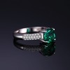 JewelryPalace Cushion Cut 1.8ct Simulated Emerald Solitaire Rings for Her,