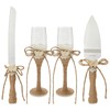 4 Piece Rustic-Style Wedding Cake Knife and Server Set with