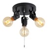 SEEBLEN 3 Light Flush Mount Ceiling Light with Pull Chain,