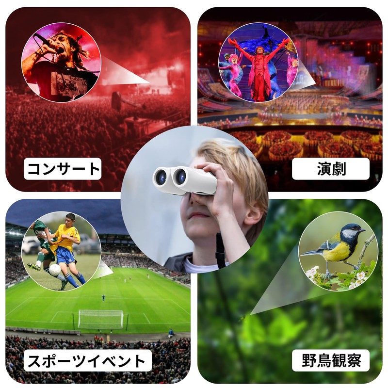 Binoculars for Live Use, 10x Opera Glass, Vibration Proof, Lightweight,