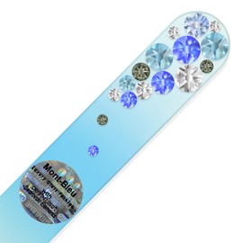 Mont Bleu Crystal Nail File hand decorated with crystals - Universal Size - HandMade - Czech Tempered Glass