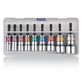 Vessel WSA209PS 9-Piece Hardened Steel Short Socket Set