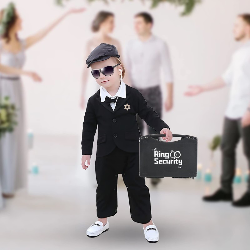 Btriger Wedding Ring Bearer Gifts Set, Ring Security Box with