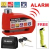FD-MOTO Alarm Disc Lock & Reminder Cable Red