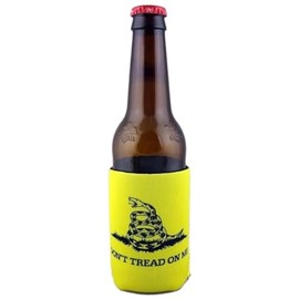PKM Collapsible Neoprene Can Coolers Texas Flag Baseball Make America Great Again Reagan Bush 84 -Dont Tread on me - Trump 2024 (Yellow Gadsden Flag Dont Tread on Me, Regulare 12 oz Can Cooler)