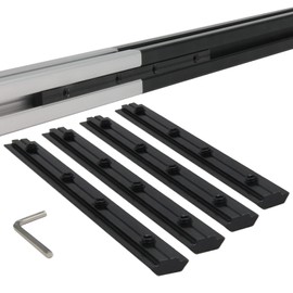 Zeberoxyz Pack of 4 Straight Line Connectors, Length 7.1 Inch Joint Bracket with M6 Screws for 3030 Series T Slot 8 mm Aluminium Extruded Profile (3030 Series Straight Clamps-Black)