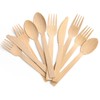 100pcs Bamboo Utensils 50 Forks 25Spoons 25Knives Disposable