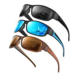 KALIYADI Polarized Sunglasses-for-Men Sports Sunglasses: Mens Sun Glasses with UV400 for Running Fishing Golf