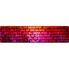Holographic labels BY EtikettenWorld 10 mm x 40 mm Security valid genuine EW-H-2400-14, Tamper proof, Water proof, Security seal labels (10)