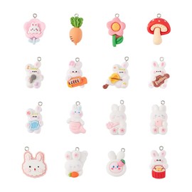 Beadthoven Resin Pendants Cupcake Dessert Pendants for Jewellery Making, Resin