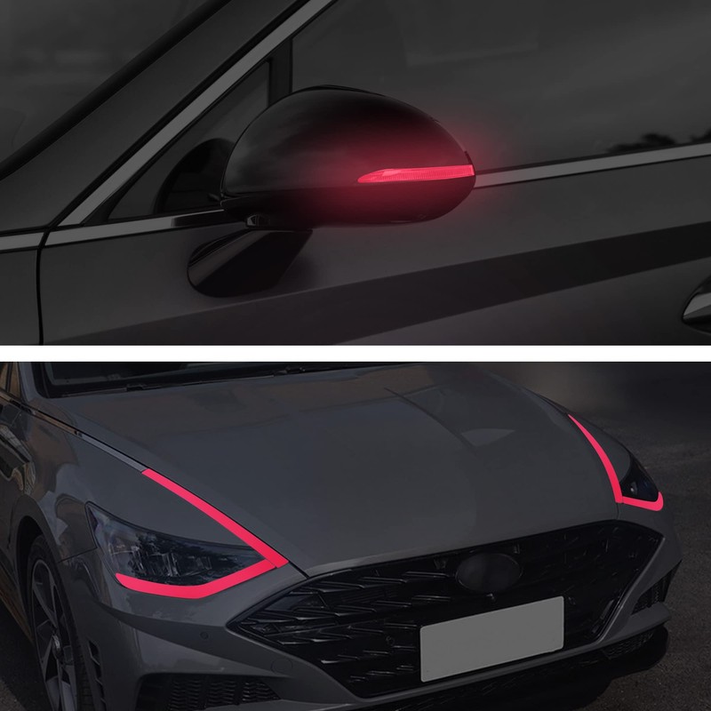 TOMALL 2 Pair Headlight Sidemarker Side Rear View Mirror Vinyl