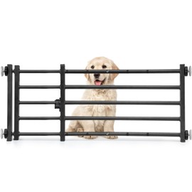 Malier Metal Dog Gate with Door, 26"-43" Width Expandable Dog Gate Short Pet Gate for Stairs and Doorways, Pressure Mount Easily Step Over Indoor Dog Gates Puppy Gates for Small Dogs Puppy