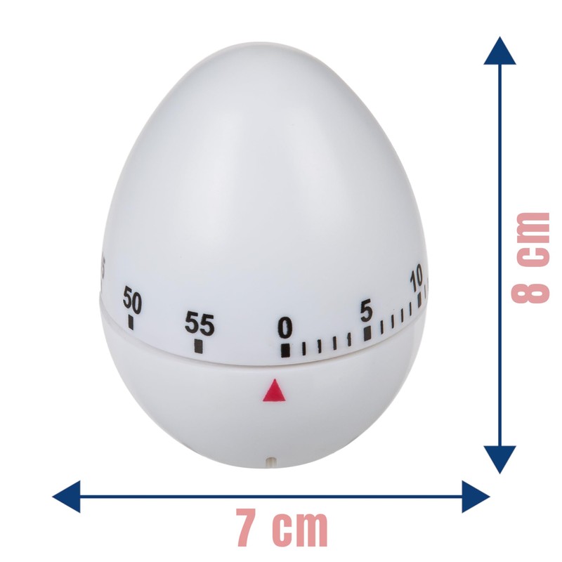 MIJOMA Kitchen Timer in Egg Shape, 60 Minute Timer, Plastic,