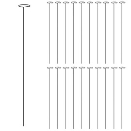 vidaXL Garden Plant Stakes - 24" Dark Green Steel Supports with 2.4" Rings for Climbing Plants, Pack of 20