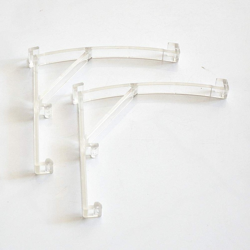 Valance Clips 4pcs 3.5" (89mm) Plastic Clear Color Curved Panel