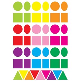 CTOP Creative hobby - Maxi sticky labels geometric colors vives assorted - 135 pieces