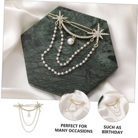 OHPHCALL 1pc Women Hair Clip Pearl Rhinestone Chain Clip Hair Clamp for Girls Decorative Tassel Bow Hairpin