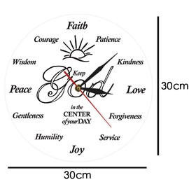 The Geeky Days Put God First Inspirational Quote Christian Silent Non Ticking Wall Clock Religious Family Clock Jesus Biblica The God Quartz Battery Operated Round Wall Watch