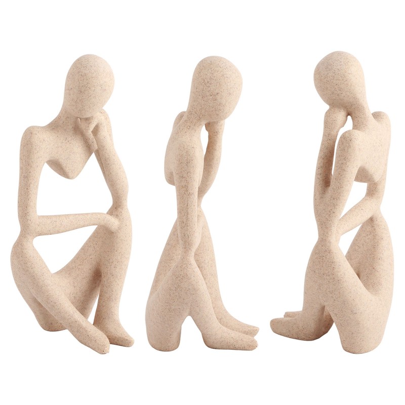Thinker Statue Synthetic Resin Fine Polishing Unique Hollow Design Abstract