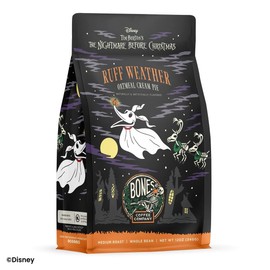 Bones Coffee Company Ruff Weather Flavored Ground Coffee Beans Oatmeal Creampie Flavor, Made with Arabica Coffee Beans, Medium Roast Coffee Inspired by The Nightmare Before Christmas (12 oz)