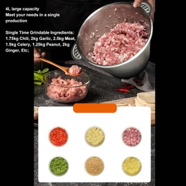 Stainless Steel Food Processor 5L High Capacity Electric Chopper for Meat and Vegetables with 5 Blades High Capacity Kitchen Appliance for Fast Efficient Meal Prep