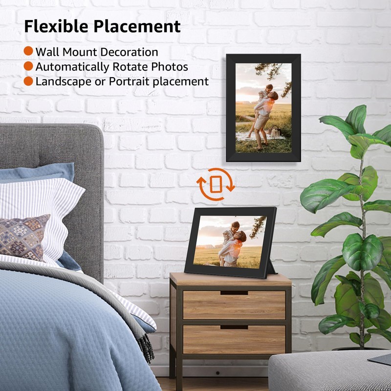 FRAMEO Digital Picture Frame WiFi 10.1 inch Digital Photo Frame
