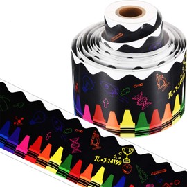 49 Feet Bulletin Board Borders School Themed Decorative Stickers Confetti Teaching Press Border for School Classroom Display Dormitory Decoration