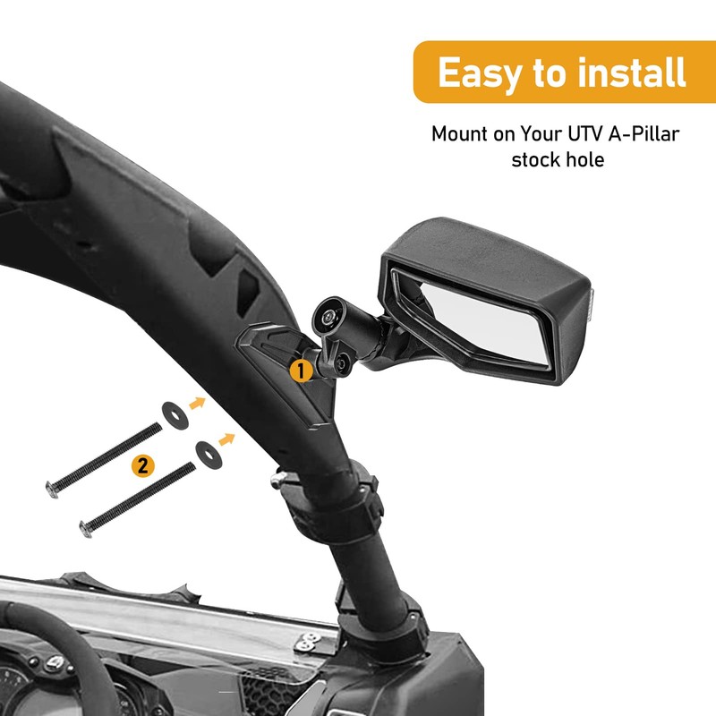 Wsays Side Rear View Mirrors with LED Turn Signal Lights