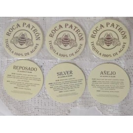 Roca Patron Set of 18 Roca Patron Tequila 100% De Agave Bee Cardboard Coasters - New!