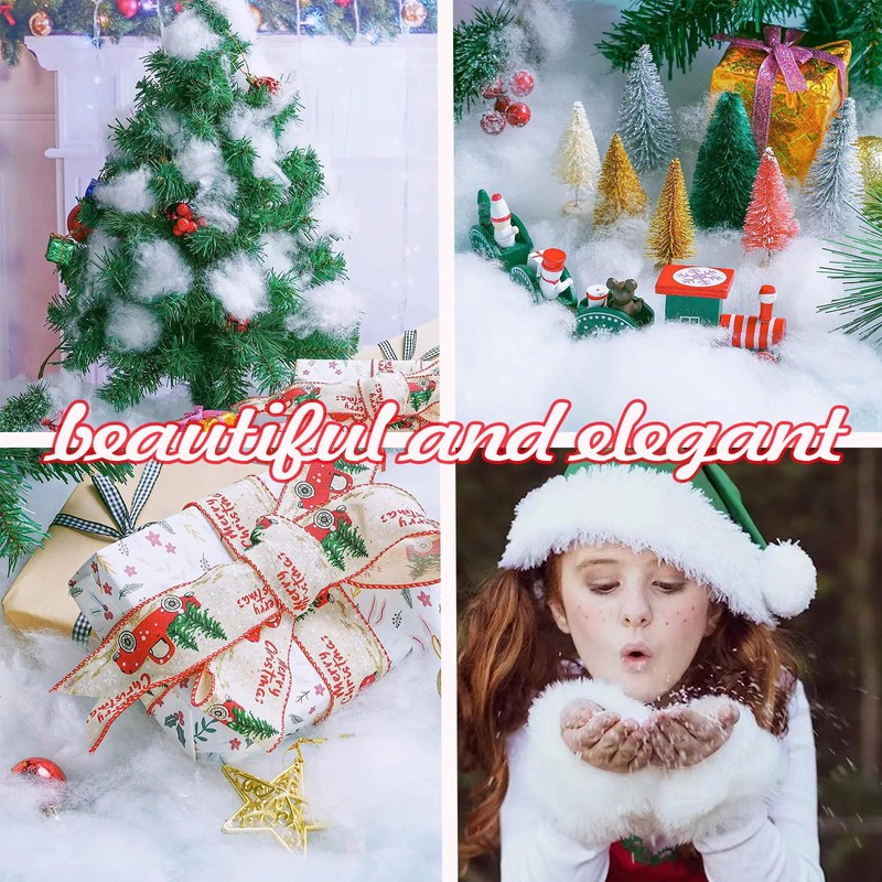 5 Bags Christmas Fake Snow Decor Like Fluffy Snow Fiber