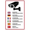 Sign "Achtung Videoüberwachung" in Multiple Languages Aluminium / Dibond 200