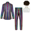 DZMDIP Men's 70s Disco Costume Shiny Metallic Sequin Suits Set