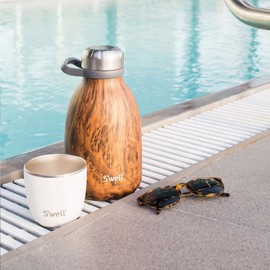 S'well Stainless Steel Roamer Bottle-64 Fl Oz-Teakwood Triple-Layered Vacuum-Insulated Containers Keeps Drinks Cold for 72 Hours and Hot for 24-BPA-Free Travel Water Bottle, 64oz