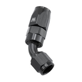 RADREPLA Aluminum -6AN 45 Degree Hose End/Oil Fuel/Reusable/Swivel 6 AN Fitting T6061 Aluminum Black