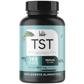 LIFE 360+ TST | 180 Cápsulas | Fenogreco, L-Arginina, Creatina Monohidratada, Magnesio, Vitamina D, Vitamina B6 y Oxido de Zinc | Suplemento Alimenticio | Cápsulas de Gelatina | 180 Porciones