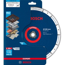 Bosch 1 x Expert Diamond Metal Wheel Large Cutting Discs (for Cast Iron, Stainless Steel, Diameter 230 mm, Professional Accessories, Large Angle Grinder)