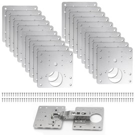 20 Pcs Placa de Reparación de Bisagras De Gabinete,Placa de Reparación de Bisagra de Acero Inoxidable con Tornillos,Renovar tus Armarios para Gabinete Cajón Cocina Armario Muebles
