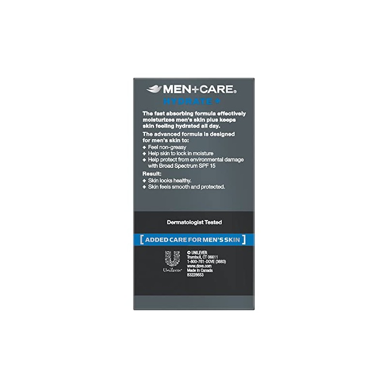 Dove Men + Care Face Lotion Hydrate, 2 Count