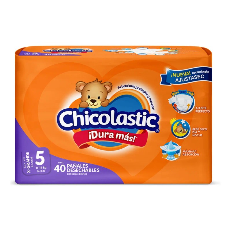 Pañales Chicolastic Etapa 5 Unisex 40 Piezas