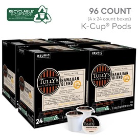 Tully's Coffee Hawaiian Blend Keurig Single-Serve K-Cup Pods, Extra Bold Medium, 96 Count