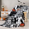 Halloween Black Gothic Throw Blanket Pumpkin Crow Festival Themed Blanket