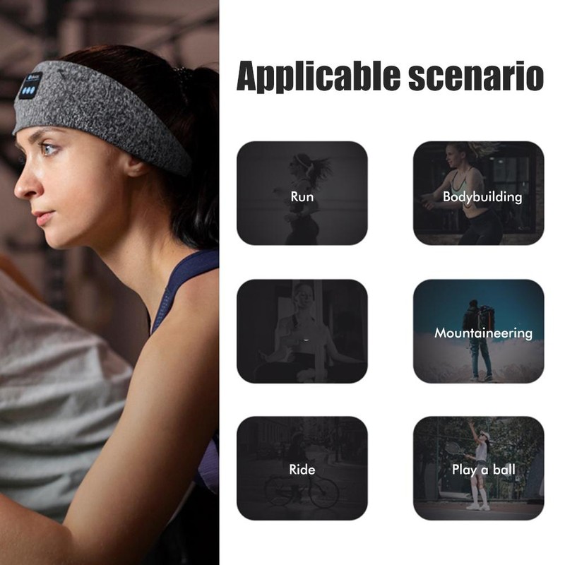 Sleep Headphones Bluetooth 5.0 Sports Headband Wireless Music Elastic Sweat