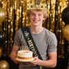 Semato 18th Birthday King Crown and Sash Set for Men