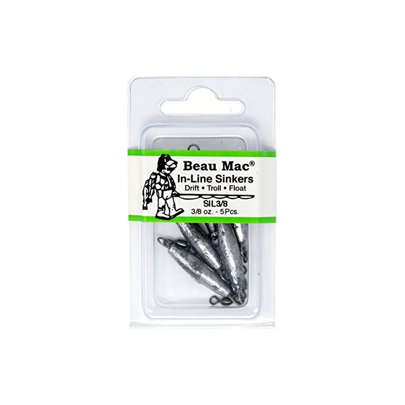 Beau Mac in-Line Sinker w/Crane Swivels 3/8oz