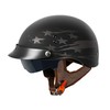 VCAN Cruiser Solid Flat Black Half Face Motorcycle Helmet with