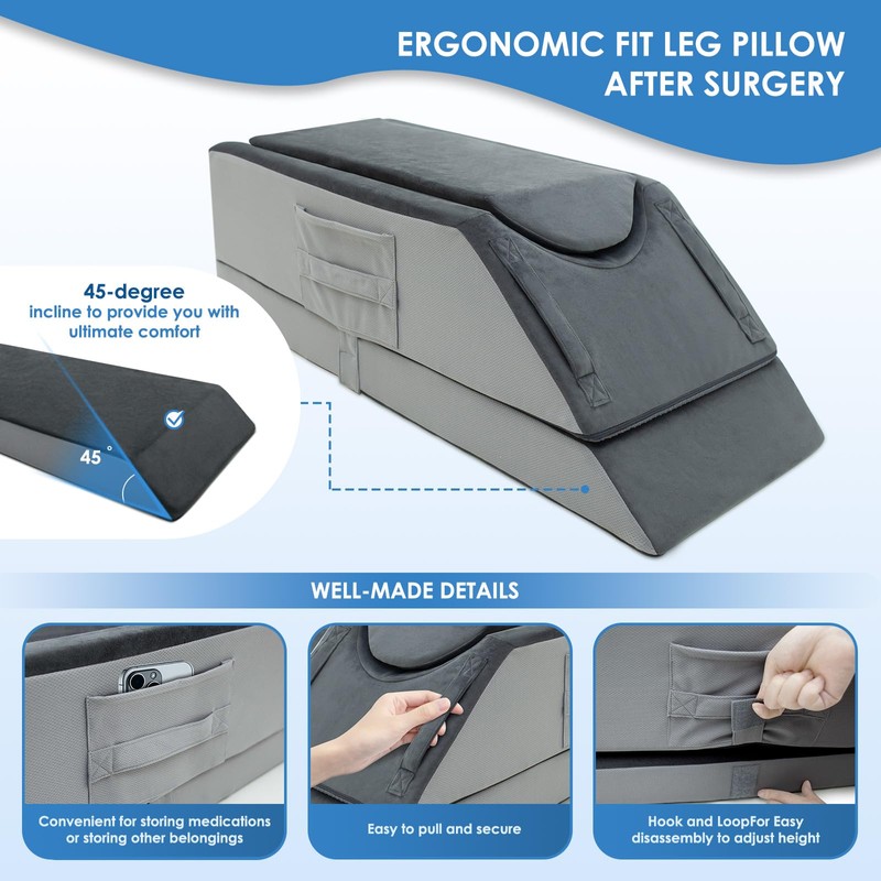 Kehangte Leg Elevation Pillows for After Surgery,4-Height Adjustable Leg Elevating