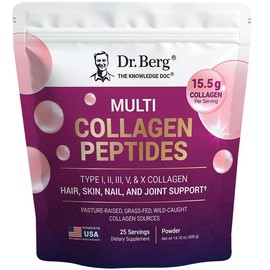 Multi Collagen Peptides – 15.5 g per serving - Grassfed, Pasture Raised Wild Caught Sources - 25 servings